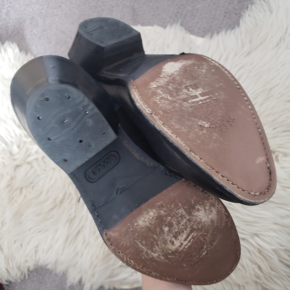 Boulet Unisex Western Cowboy Leather Boots Black Size 8.5 But Fit Much Bigger - Picture 4 of 4